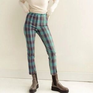 Urban Outfitters Tessa plaid cropped split hem pants